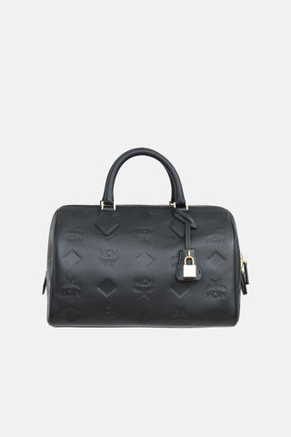 MCM Embossed Ella Boston Bag