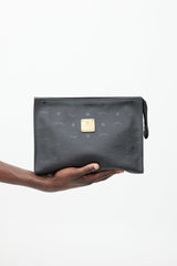 MCMブラック MCM-Black-Monogram-Nylon-Pouch