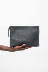 MCM Black Monogram Nylon Pouch