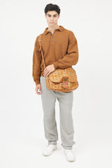 MCM Brown Visetos Messenger Bag
