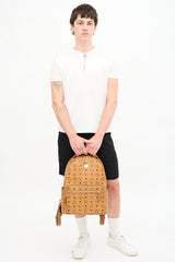 MCM Leather Monogram Stark Backpack
