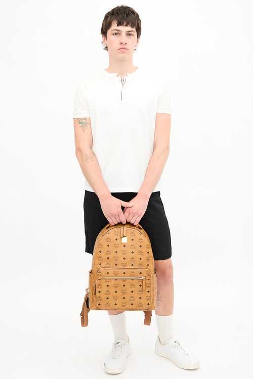 MCM Leather Monogram Stark Backpack