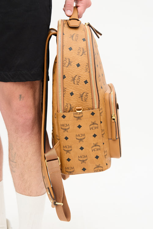 MCM Leather Monogram Stark Backpack