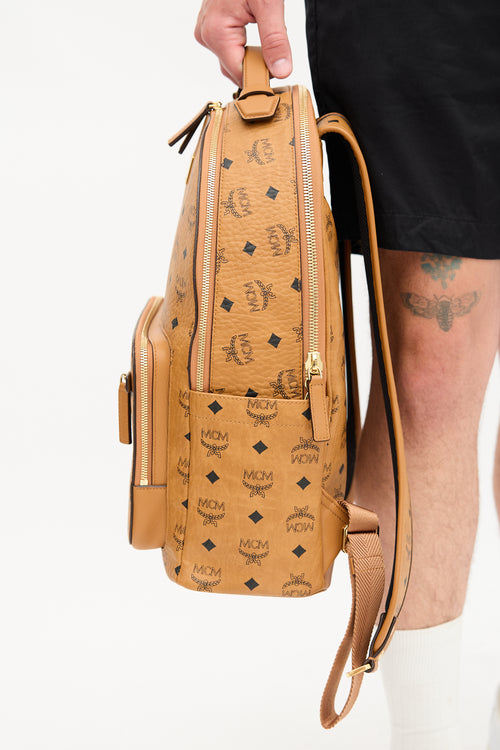 MCM Leather Monogram Stark Backpack
