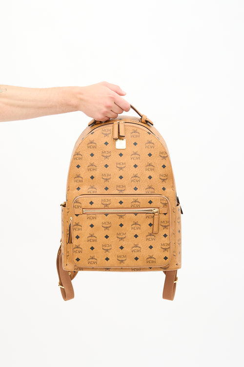MCM Leather Monogram Stark Backpack