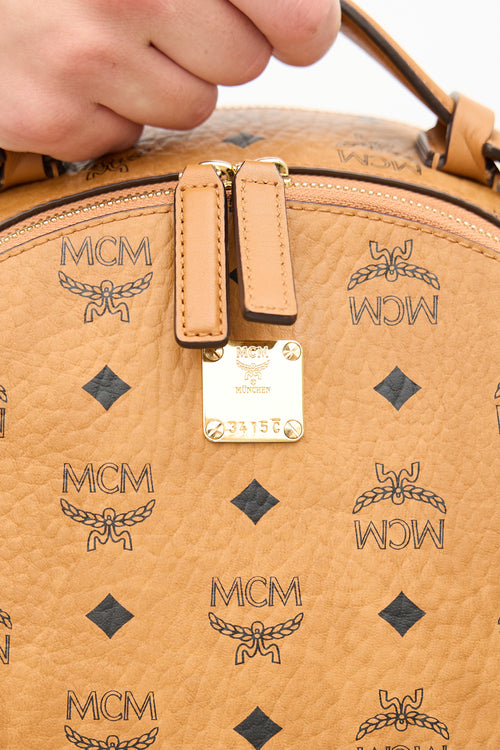 MCM Leather Monogram Stark Backpack