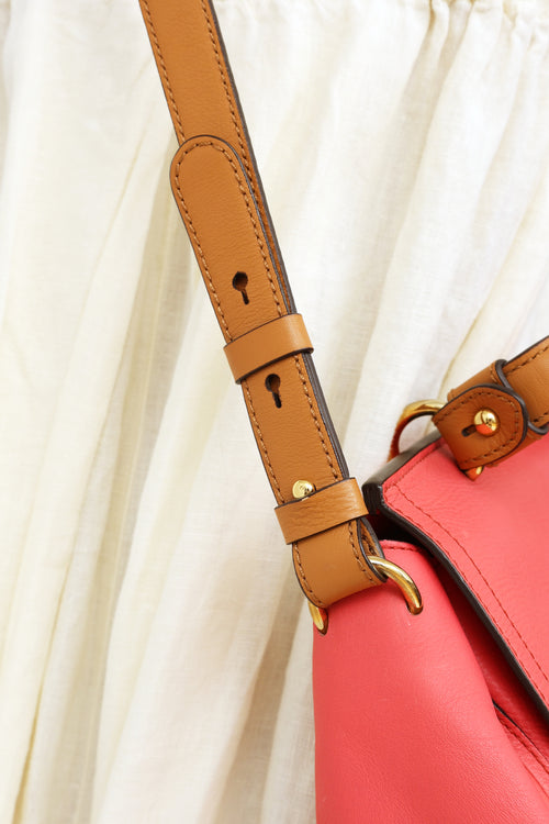 MCM Pink & Tan Leather Business Bag