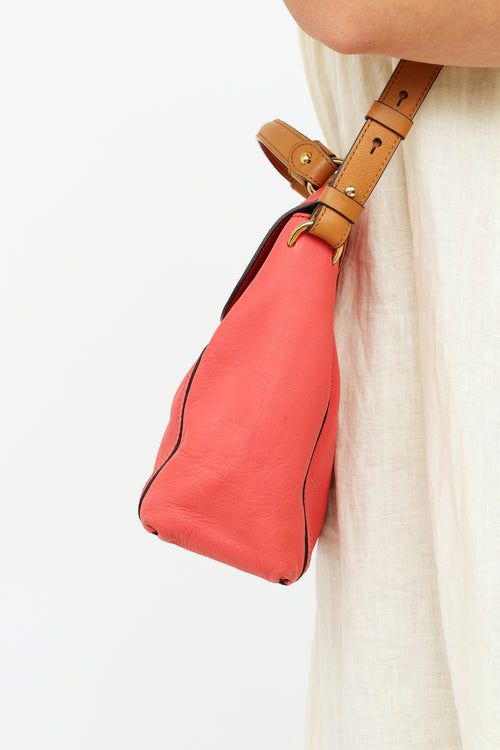MCM Pink & Tan Leather Business Bag