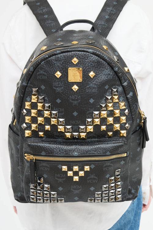 MCM Visetos Stark Studded Backpack