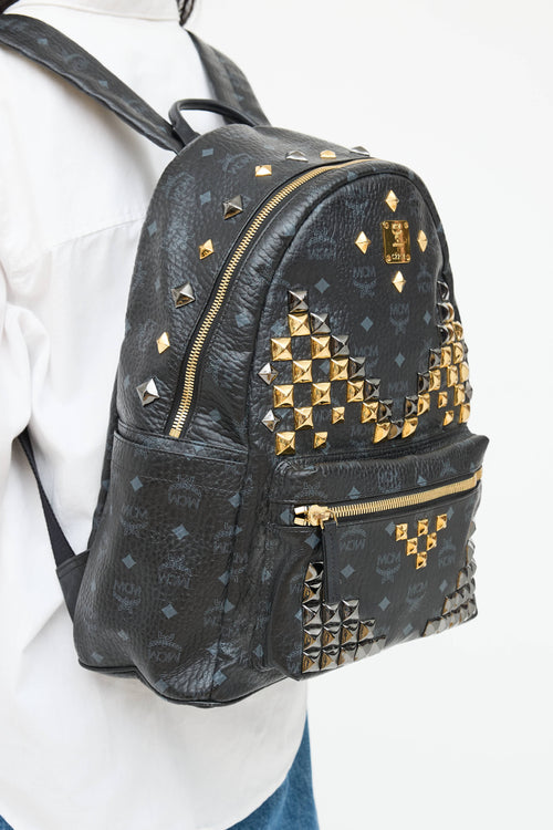 MCM Visetos Stark Studded Backpack