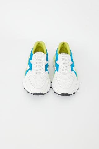 MCM White & Multicolour Visetos Leather Skystream Sneaker