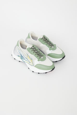MCM White & Multicolour Leather Skystream Sneaker