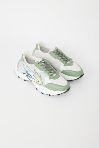 MCM White & Multicolour Leather Skystream Sneaker