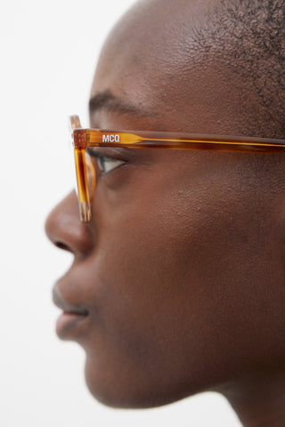 Alexander McQueen MCQ Orange & Clear Gradient MQ03920 Square Glasses