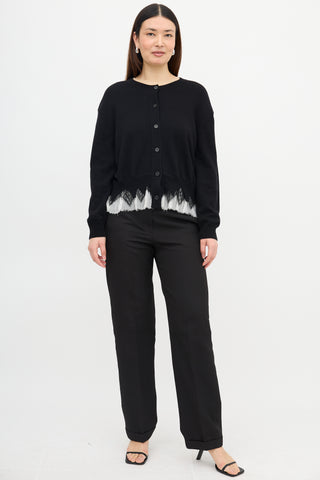 McQueen Wool Trimmed Hem Cardigan