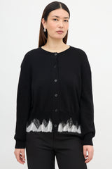 McQueen Wool Trimmed Hem Cardigan