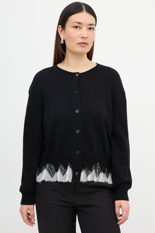 McQueen Wool Trimmed Hem Cardigan