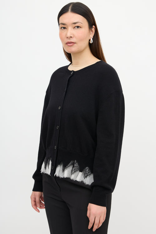 McQueen Wool Trimmed Hem Cardigan