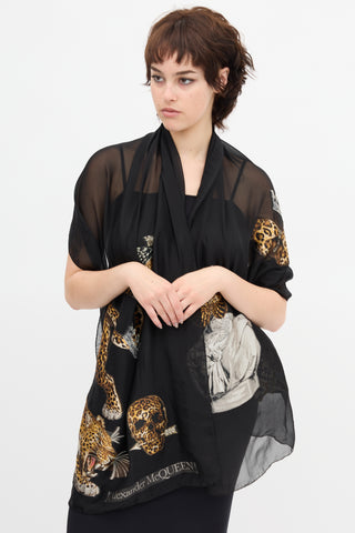 Alexander McQueen Embroidered Scarf