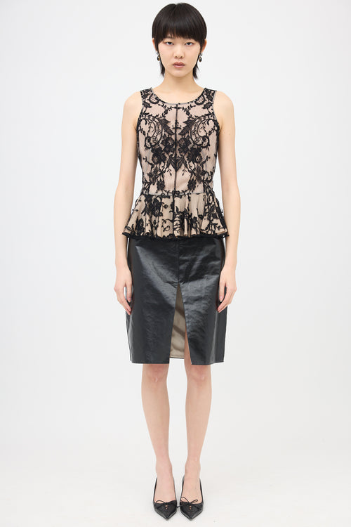 McQueen 2012 Lace Peplum Top