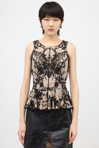 McQueen 2012 Lace Peplum Top