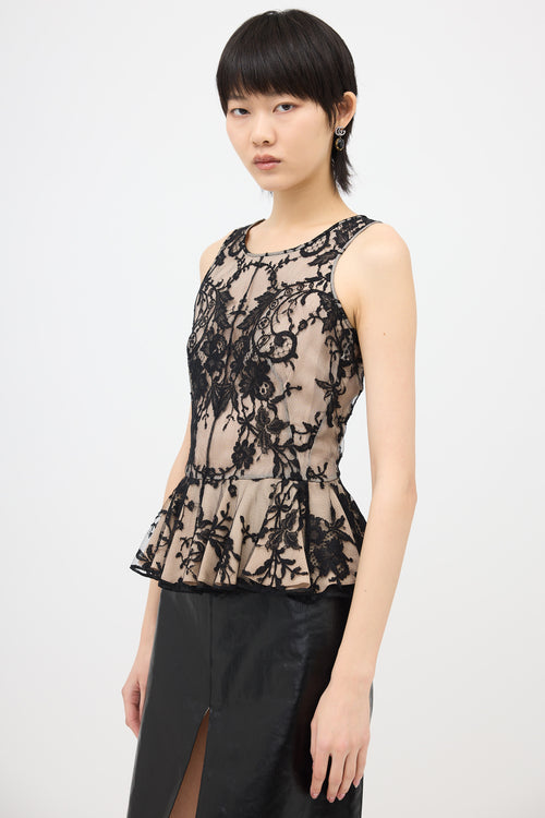 McQueen 2012 Lace Peplum Top