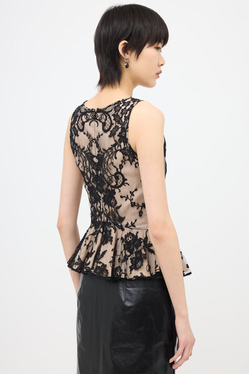 McQueen 2012 Lace Peplum Top