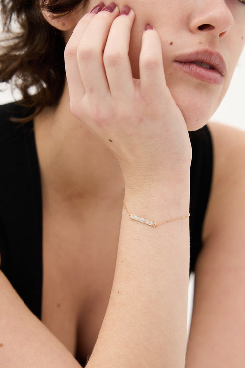 Mejuri Gold & Diamond Pavé Bold Bar Bracelet