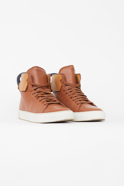 Buscemi Brown Leather High Top Sneaker