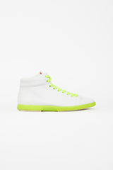 Prada White & Neon High Top Sneaker
