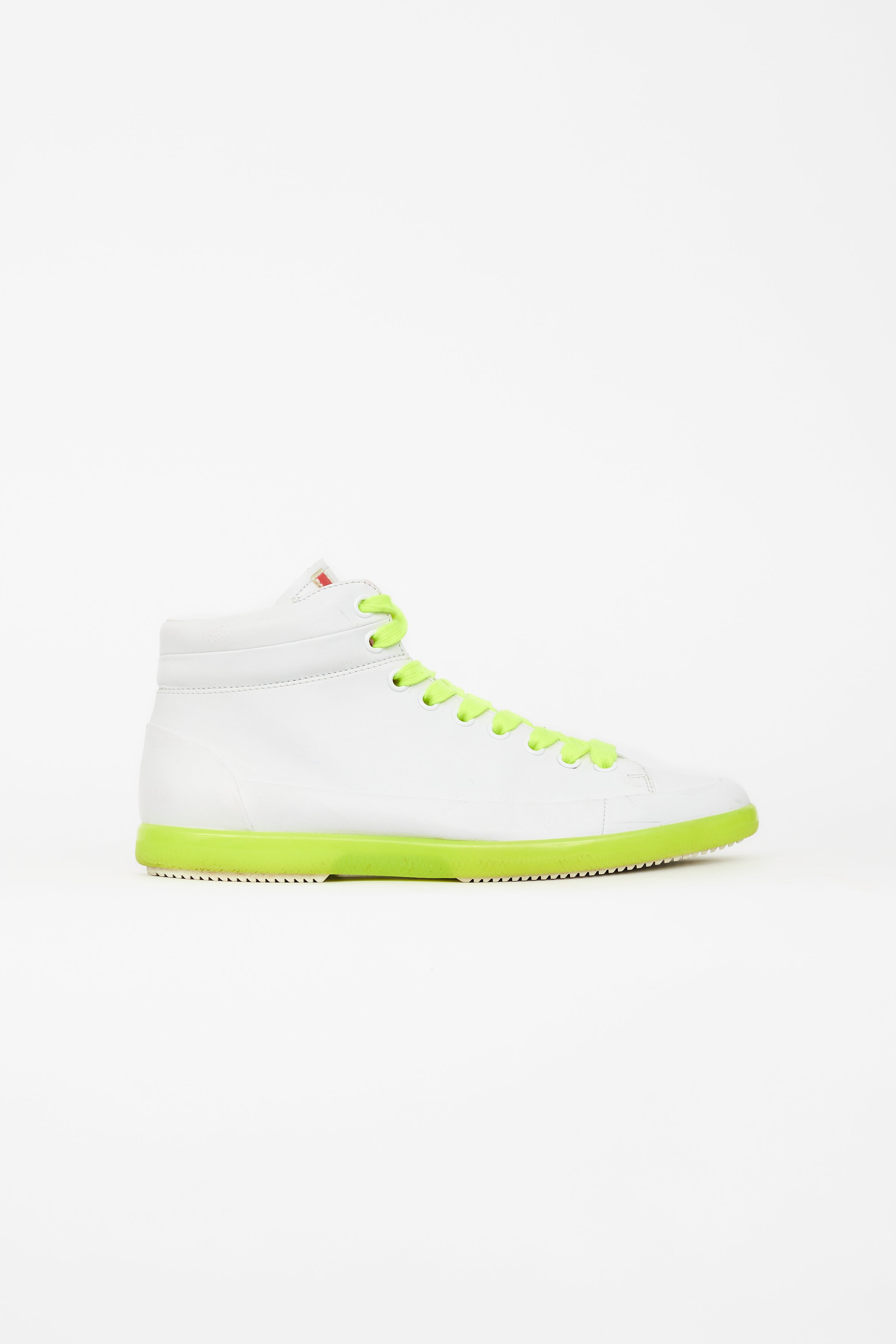 Prada // White Neon High Top Sneaker – VSP Consignment