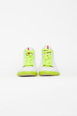 Prada White & Neon High Top Sneaker