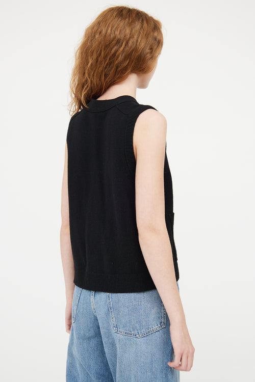 ME+EM Black Wool Knit Jewel Vest