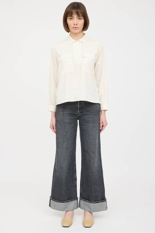 Margaret Howell Poplin Three Quarter Top