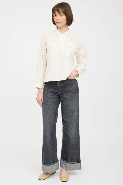 Margaret Howell Poplin Three Quarter Top