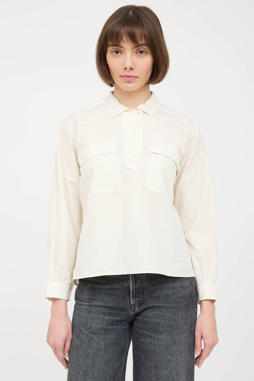 Margaret Howell Poplin Three Quarter Top