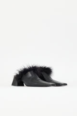 Miista Leather & Feather Mule