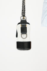 2018 Chanel White & Black Gabrielle Quilted Leather Bag