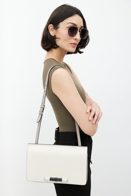Gucci Beige Leather Lady Bamboo Shoulder Bag