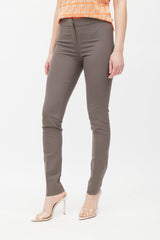 Fendi Taupe Wool Skinny Trouser