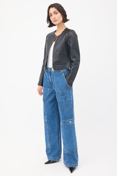 Cult Gaia Medium Wash Wynn Wide Leg Carpenter Jeans