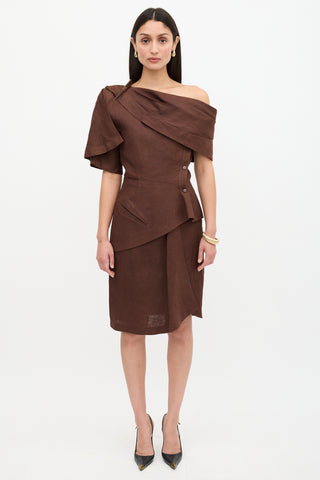 Mugler Vintage Linen One Shoulder Top