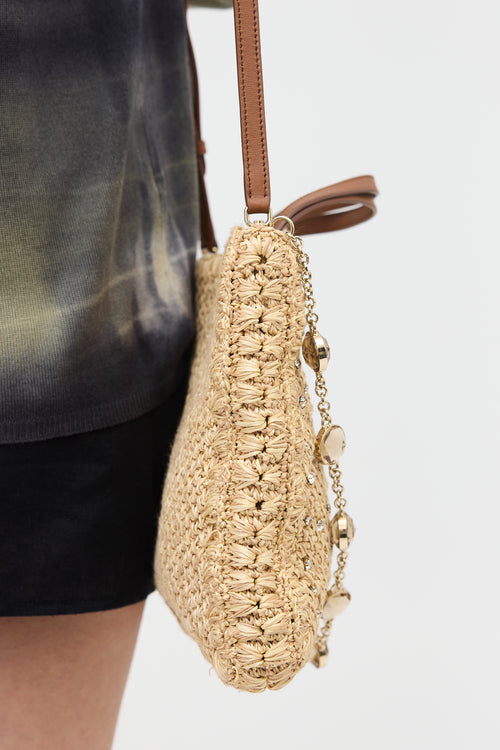 Miu Miu Raffia & Crystal Bag