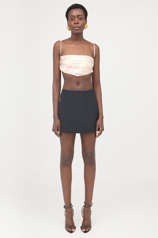 Mirror Palais Silk Floral Bandeau Top