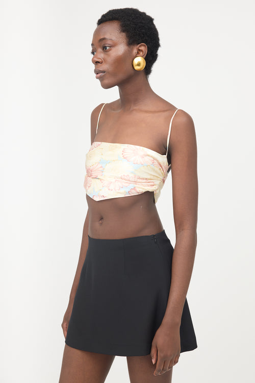 Mirror Palais Silk Floral Bandeau Top