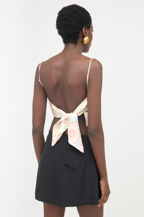 Mirror Palais Silk Floral Bandeau Top