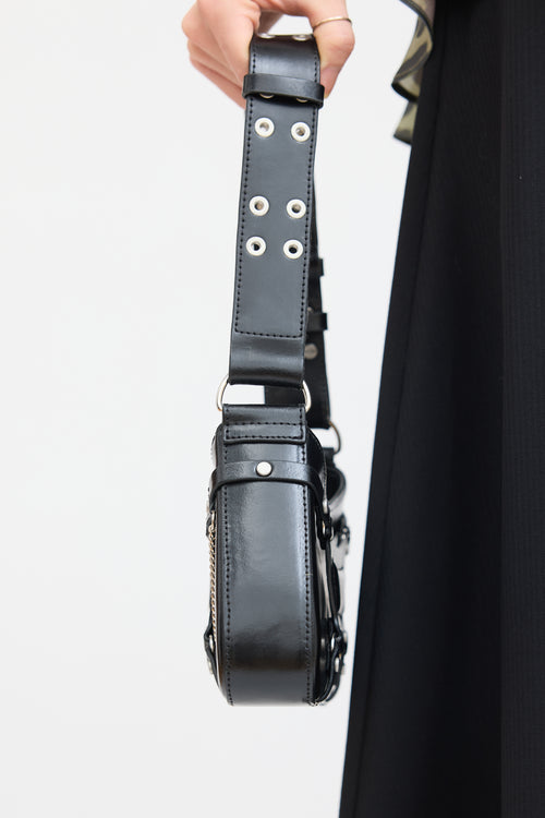 MISBHV Black Leather Fetish Shoulder Bag