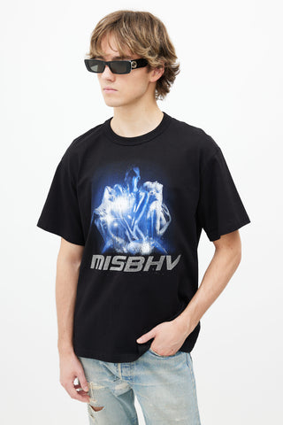 MISBHV Black Rhinestone Print T-Shirt