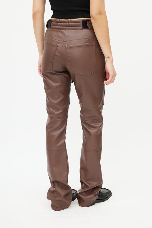 MISBHV Brown Faux Leather Cargo Trouser