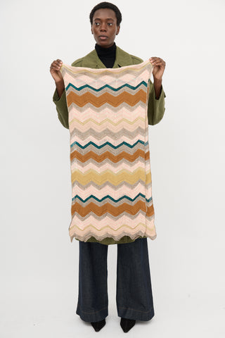 M Missoni Knit Metallic Chevron Scarf